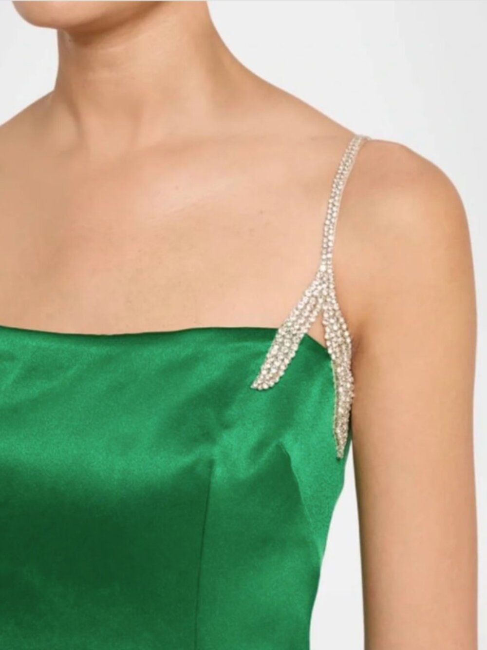 Rachel Gilbert Leora Gown NWOT Emerald Green Satin Wedding Formal Size 8 AU 3 - Picture 5 of 15